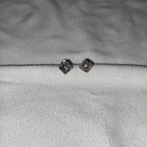 Silver Square Earrings